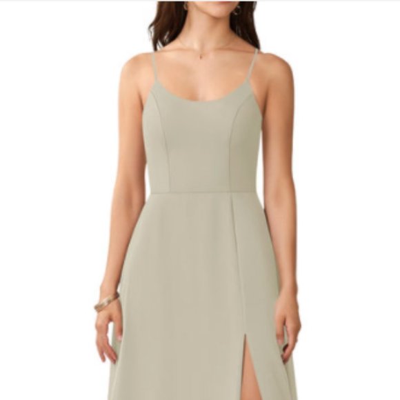Azazie Taupe Bridesmaid Dress NWT - Picture 1 of 3